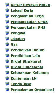 Sistem Informasi Kepegawaian Menu PNS